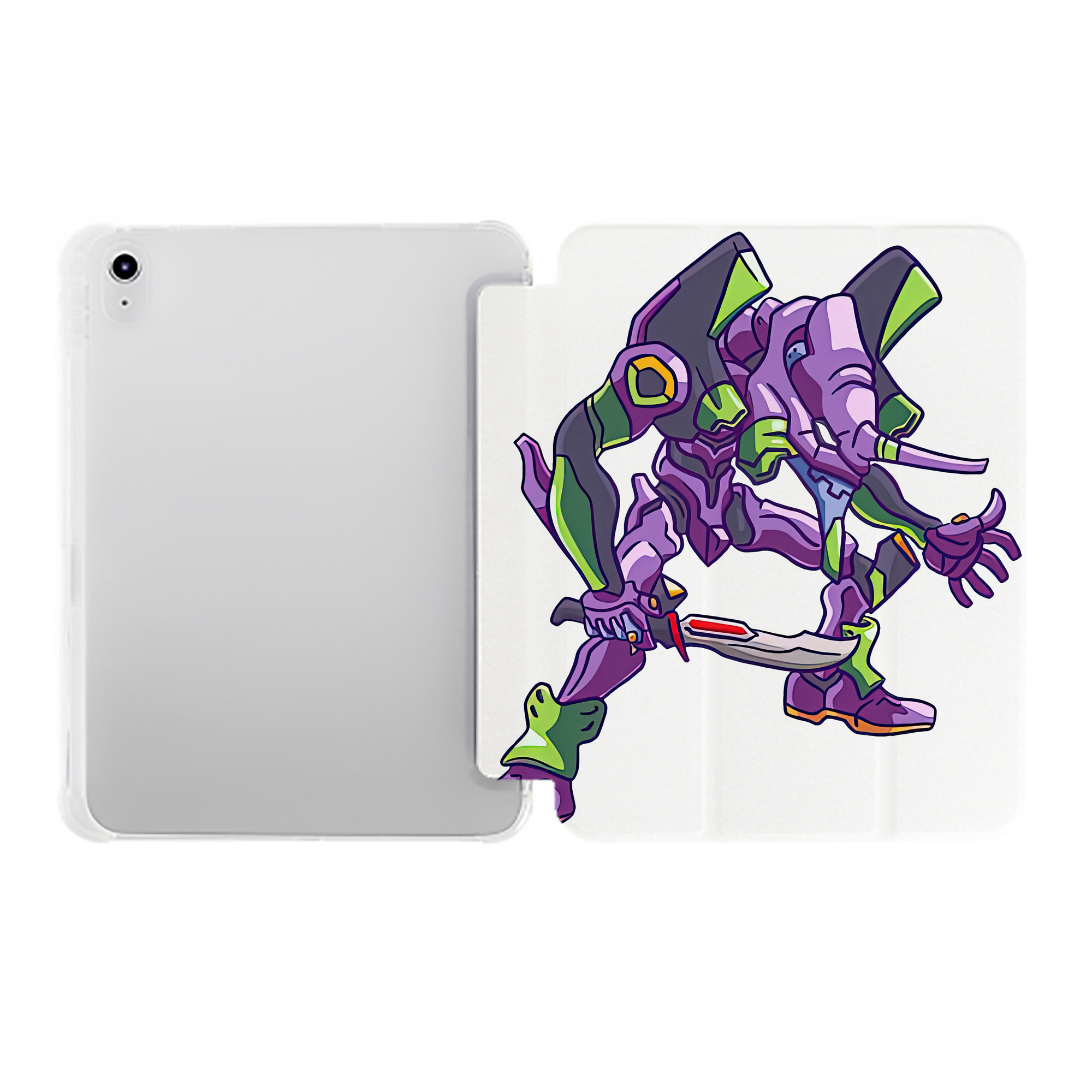 （画像用） EVA 新世紀エヴァンゲリオン IPad ケース ペン収納付き 三つ折りスタンド PUレザー×シリコン 対応機種9.5/10.5/10.9インチ